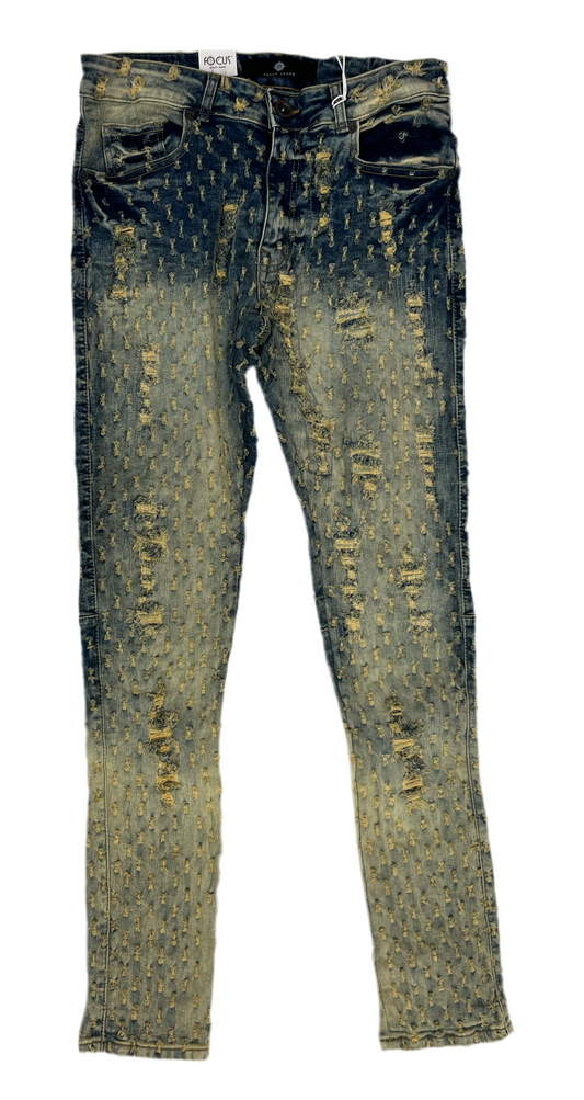 Distressed Pattern Denim Jeans