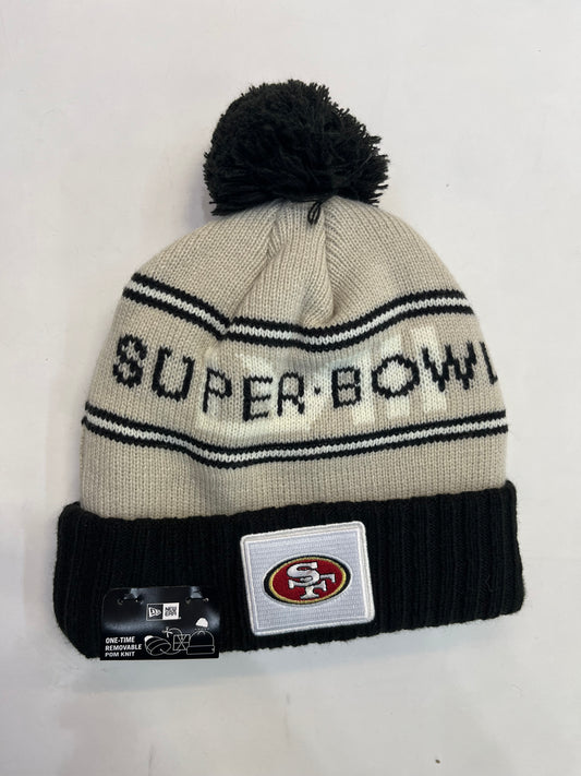 San Francisco 49ers Super Bowl Pom Beanie - NFL Official by New Era