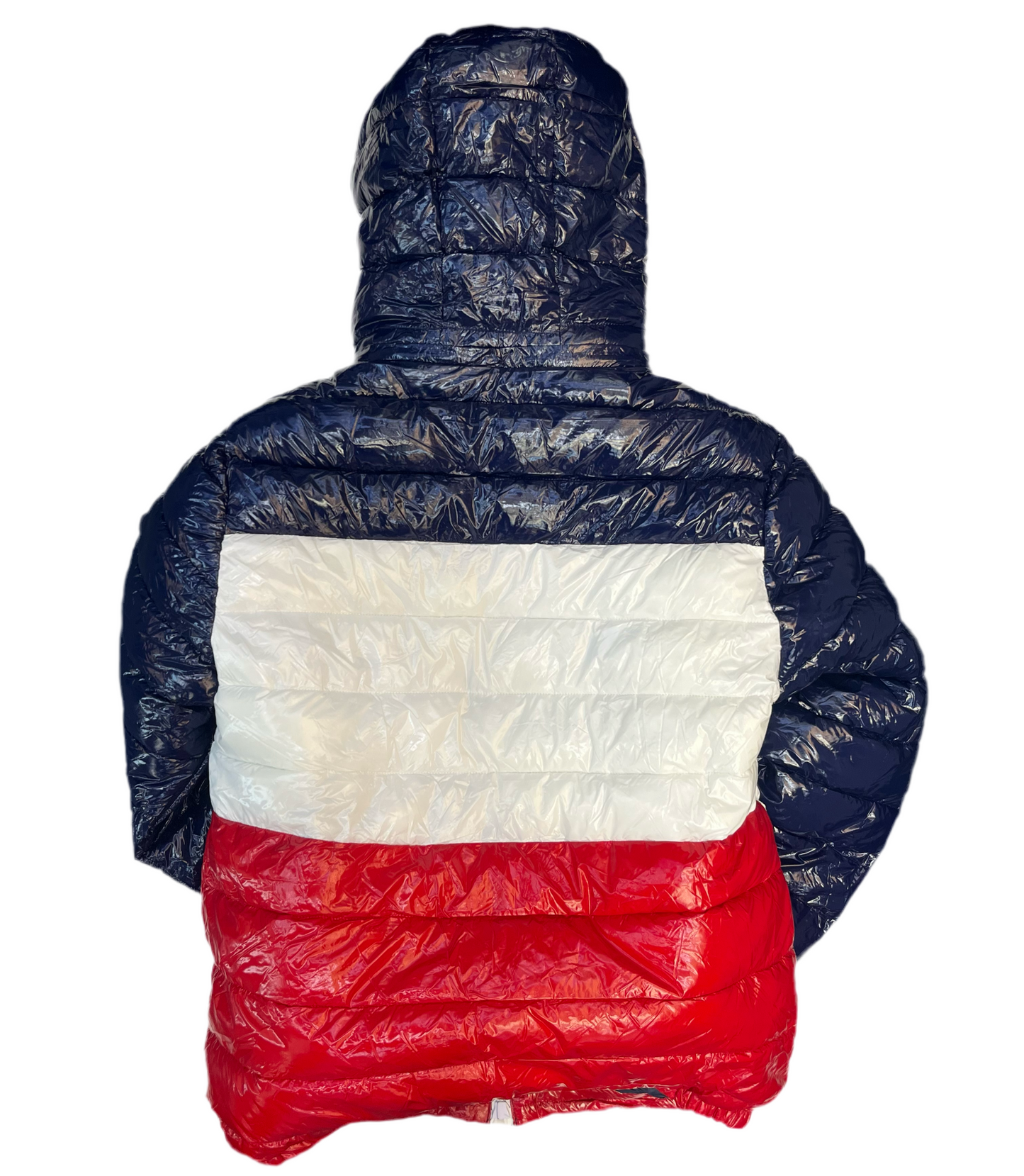 Tricolor Puffer Jacket with Hood