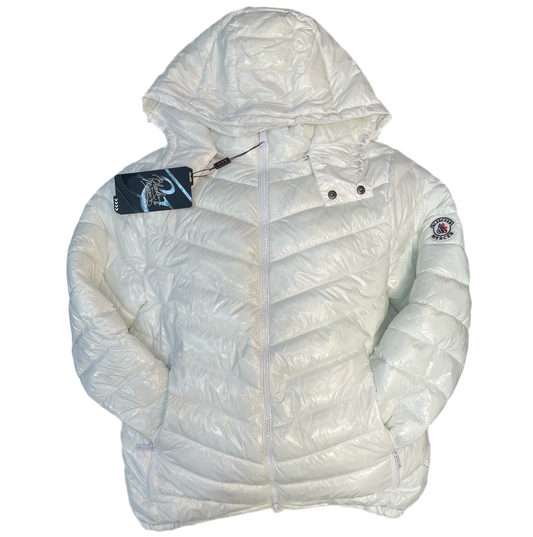 Lightweight Hooded Puffer Jacket - White