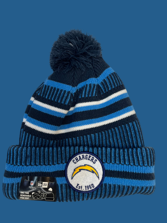 Los Angeles Chargers Pom Beanie - NFL 100th Anniversary by New Era