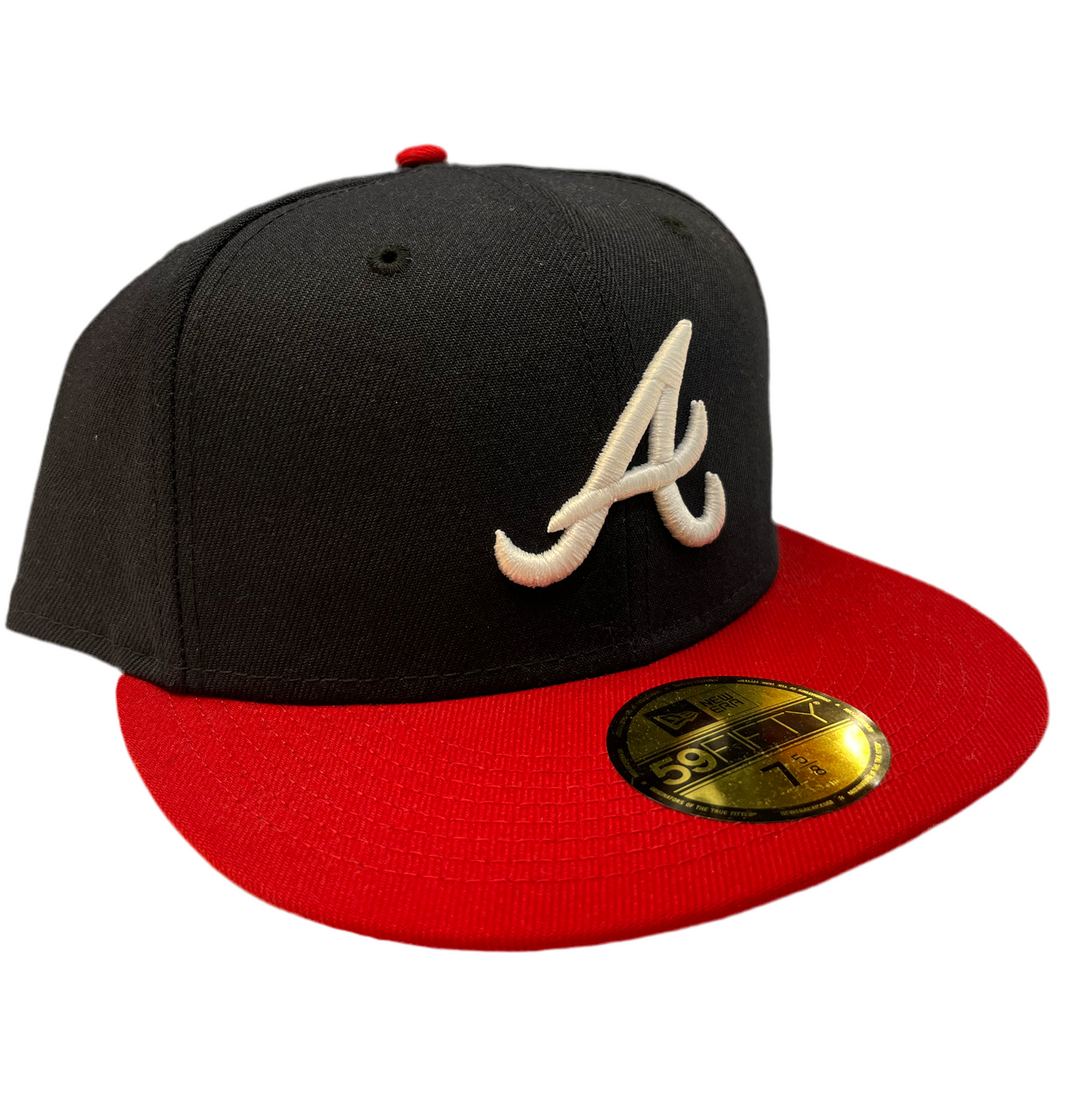 Atlanta Braves 59Fifty Black and Red Fitted Hat