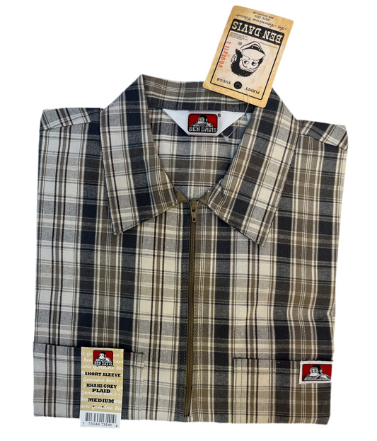 Ben Davis Short Sleeve Plaid Work Shirt