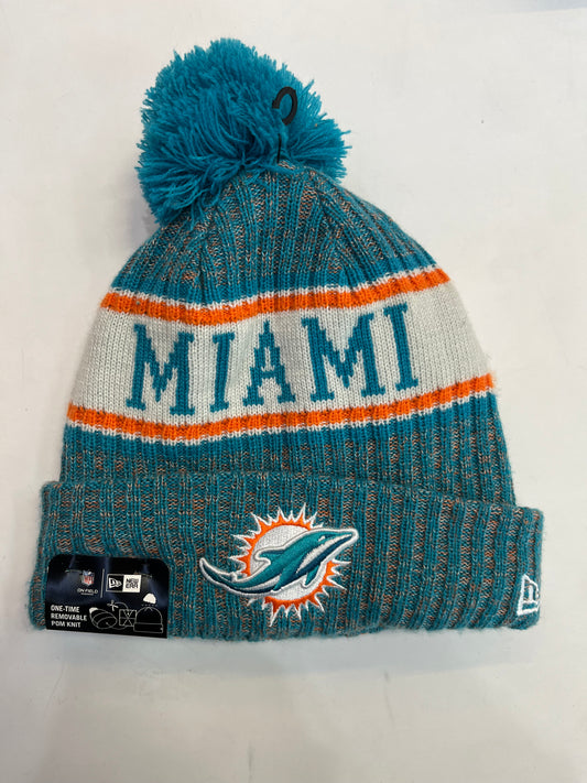 Miami Dolphins Pom Beanie - NFL Official by New Era