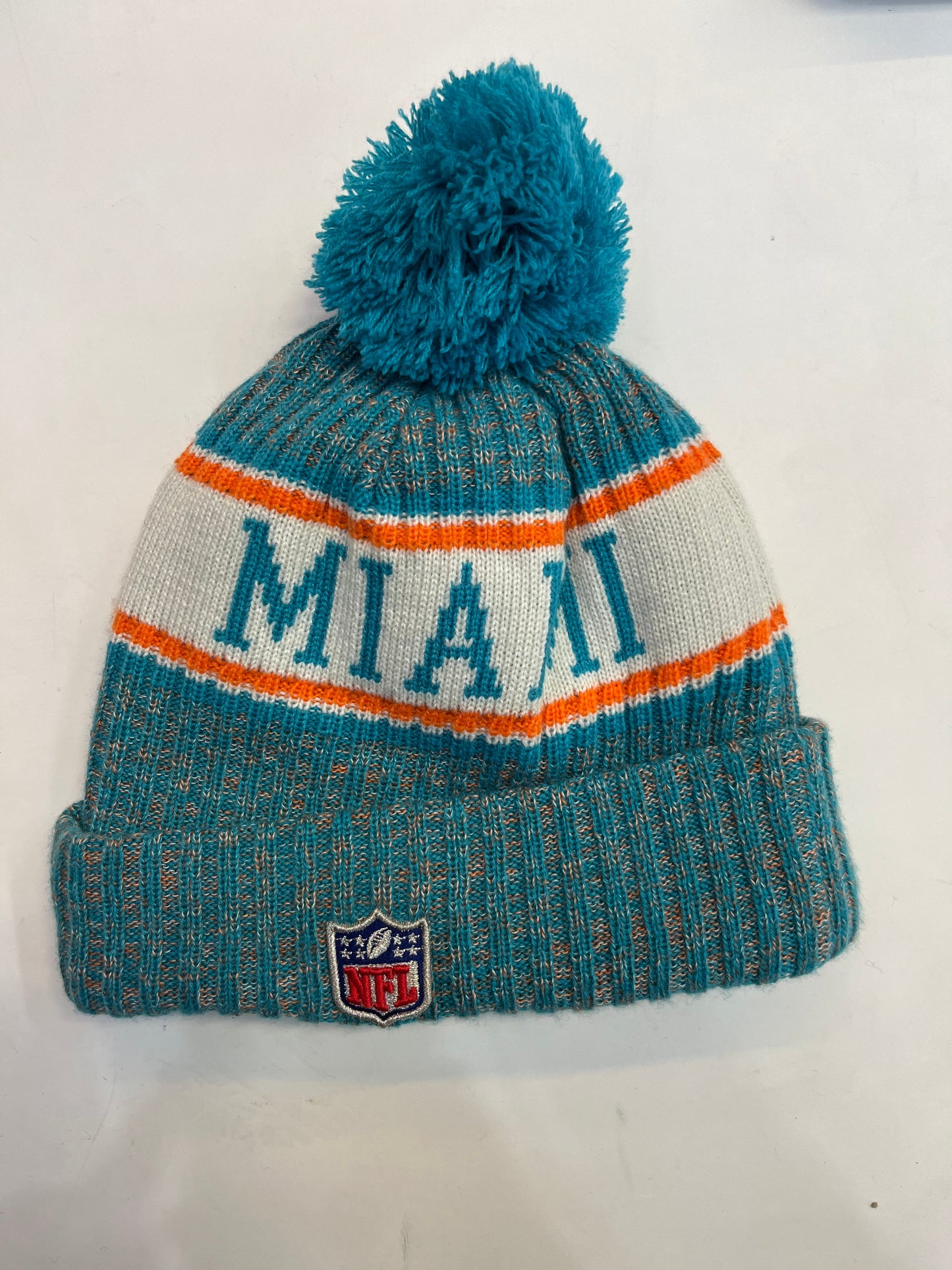 Miami Dolphins Pom Beanie - NFL Official by New Era