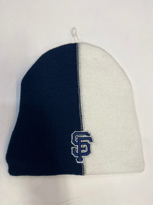 San Francisco Split Knit Beanie - Navy and White