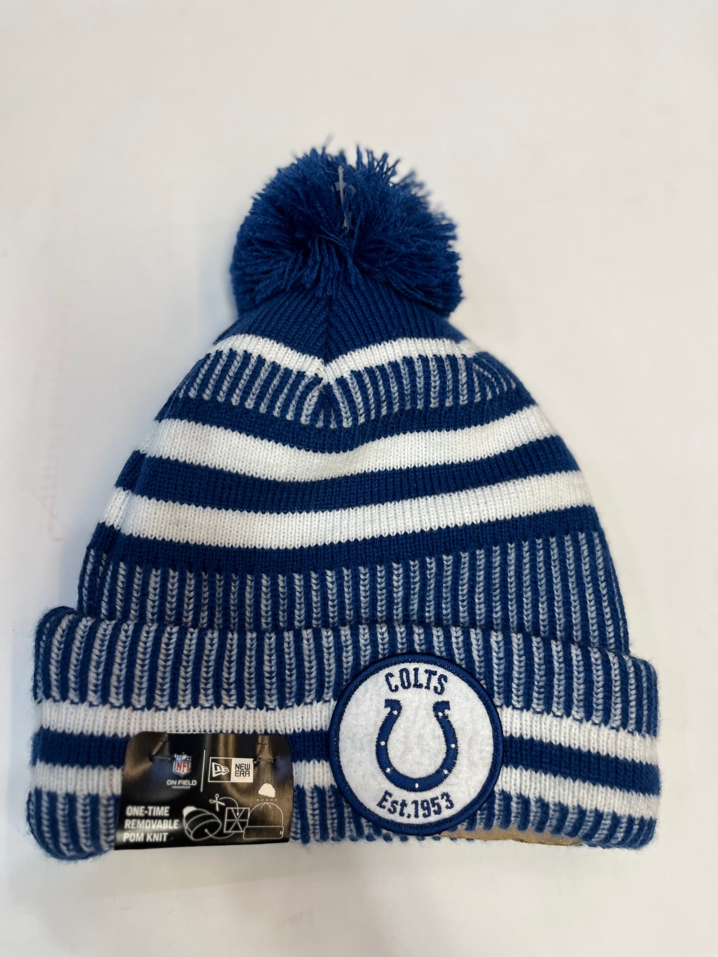 Indianapolis Colts Pom Beanie - NFL 100th Anniversary by New Era