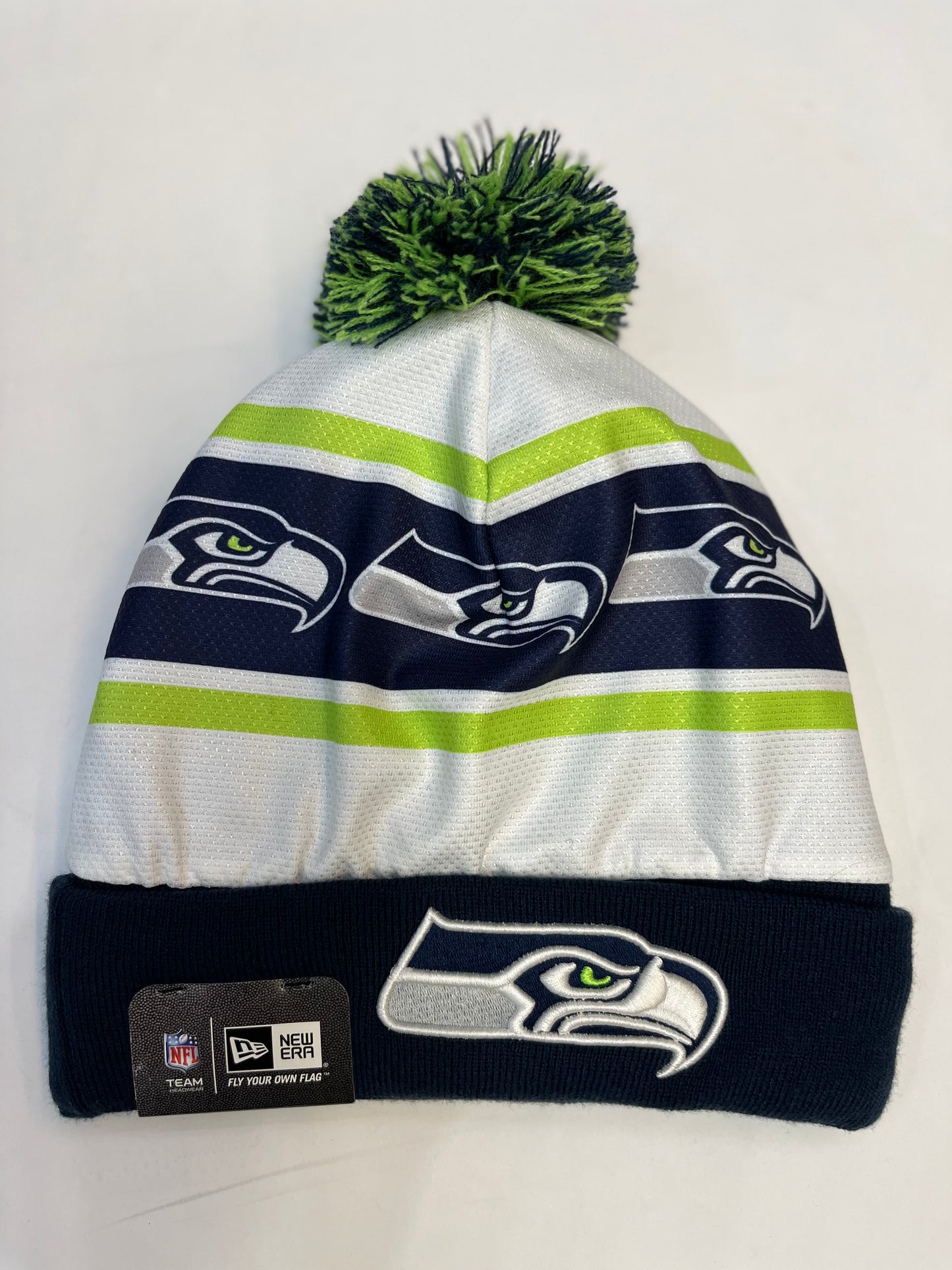 Seattle Seahawks Pom Beanie - NFL Official by New Era